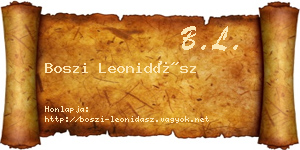 Boszi Leonidász névjegykártya